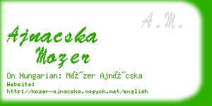 ajnacska mozer business card